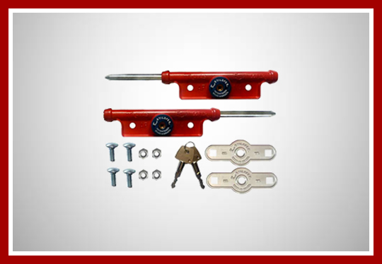 Trava lateral para porta de aço em alumínio