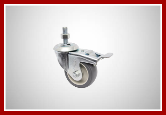 Rodízio com eixo giratório e freio